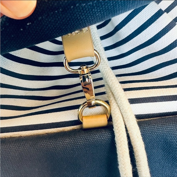Vinyard Vines striped nautical canvas cinch and flap cover backpack bag main image 12